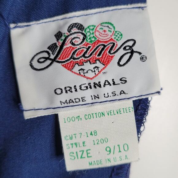 Vintage 80s Blue Velveteen Puff Sleeve Midi Dress with Braided Belt, size 9/10 - Picture 10 of 10